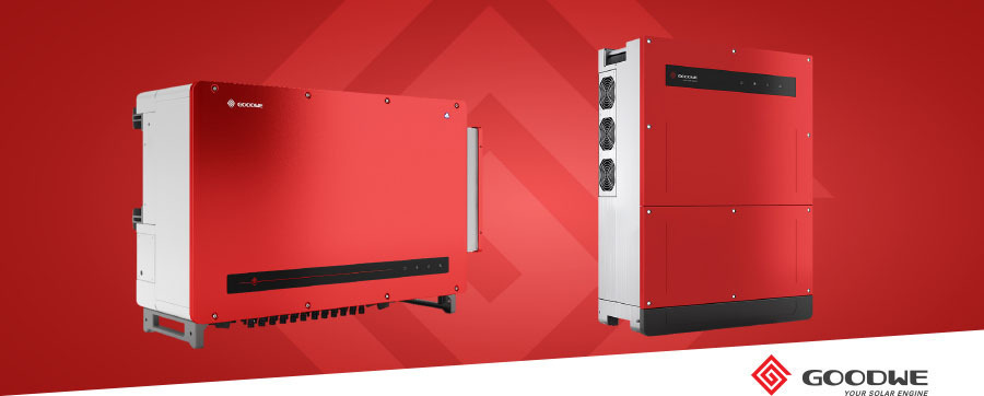 Goodwe MT and HT Series, Commercial Rooftop PV Inverters in red
